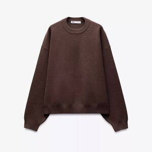 Zara women’s Dark Brown Crewneck Sweater